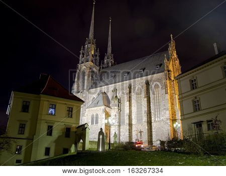 Brno city - Petrov. Saint Peter and Paul cathedral (Petrov). Central Europe - Czech Republic.