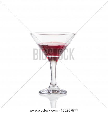 Red Wine In A Glass Of Martini On The Isolate