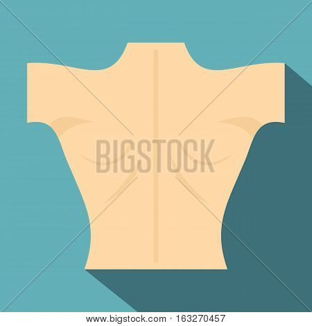 Naked human back icon. Flat illustration of naked human back vector icon for web