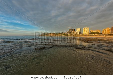 Bar Beach in New castle NSW Australia at sunrise