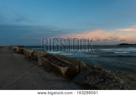 The Break Wall at Turner's Beach in Yamba, Australia