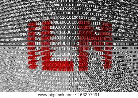 ILM in the form of binary code, 3D illustration
