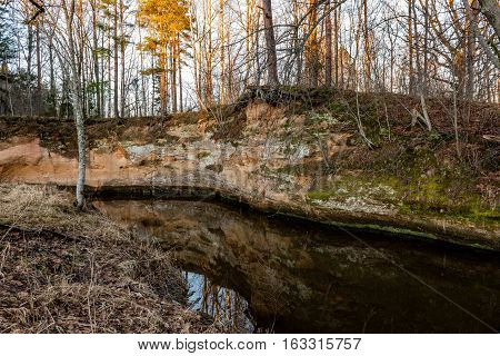 Sandstone Cliffs In Latvia