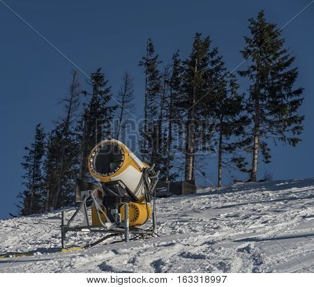 Snow Artillery Gun In Dolni Morava Ski