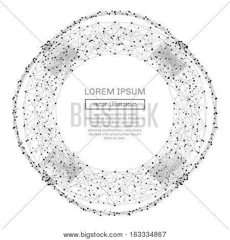 Abstract polygonal space low poly lifebuoy with connecting dots and lines. Wireframe Business business concept connection structure. Futuristic Vector Illustration.