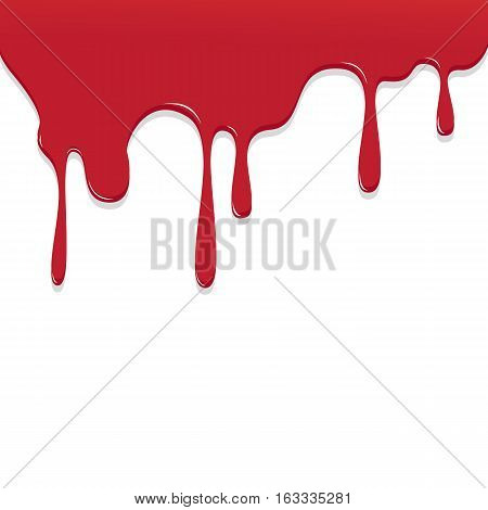 Paint Red Color Dripping, Color Droping Background Vector Illustration