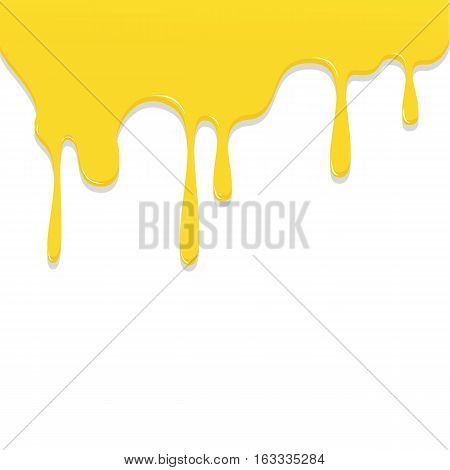 Paint Yellow Color Dripping, Color Droping Background Vector Illustration