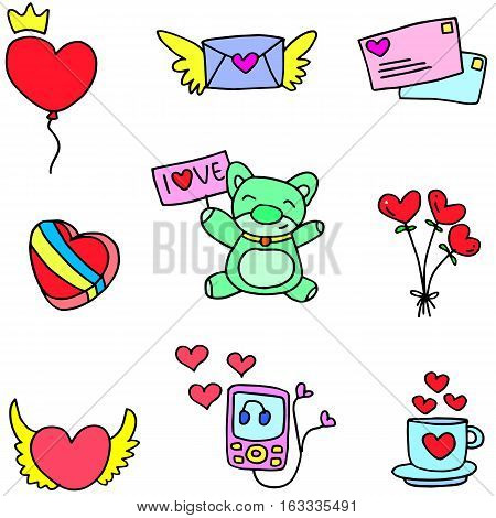 Stock of love romance doodles vector illustration