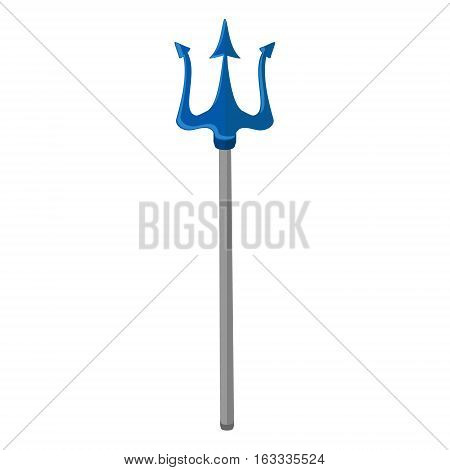 Vector illustration neptune poseidon trident. Blue trident icon isolated on white background