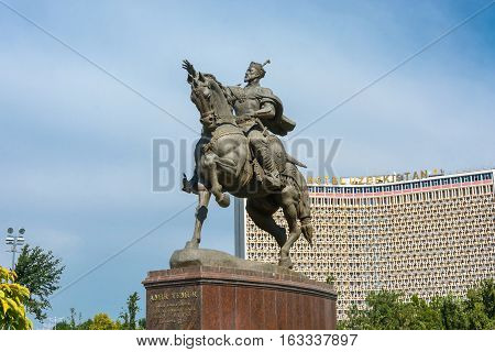 Monument Amir Timur In Tashkent, Uzbekistan.
