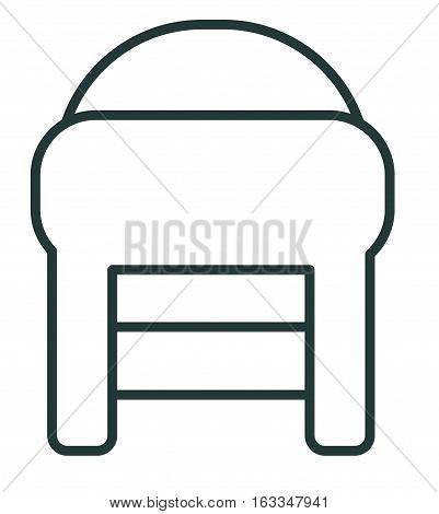 Line icon kid winter hats. Sports equipment. Winter clothes. Winter sports pictogram collection.