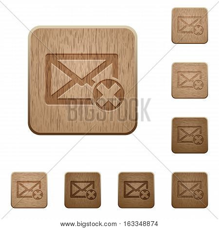 Delete mail on rounded square carved wooden button styles