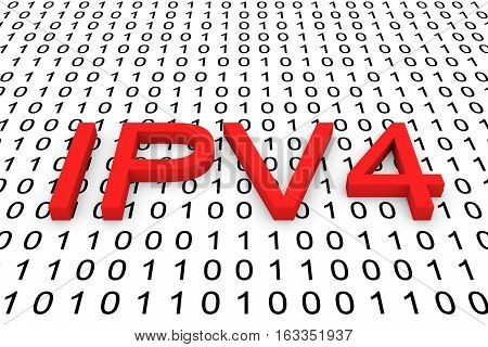 IPV4 to binary code background 3D illustration