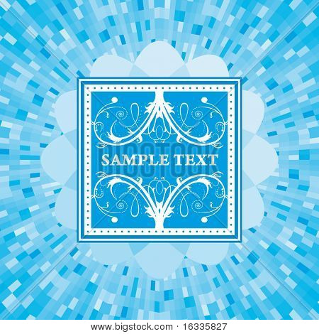 Abstarct vector ornamento con lucentezza blu sfondo