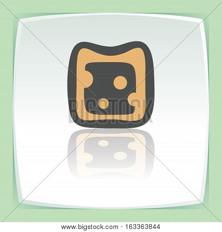 Vector outline cheese sandwich food icon on white flat square plate. Elements for mobile concepts and web apps. Modern infographic logo and pictogram.