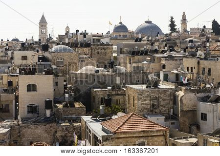 Old City of Jerusalem with the Church of the Holy Sepulchre Israel