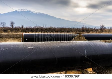 Construction Of Gas Pipeline Trans Adriatic Pipeline - Tap In North Greece.