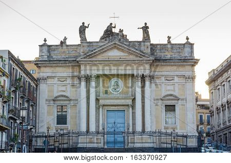 Catania, Italy - September 13, 2015: Sant'Agata alla Fornace or San Biagio in Catania, Sicily, Italy