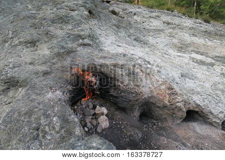 The Eternal Gasflames of Chimera-Yanartas in Cirali-Olympos, Turkey, are Burning since 2.500 Years
