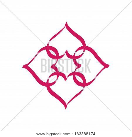 Heart isolated composition. Romantic love isolated icon. Colorful symbol of valentine day and love. Template for t shirt apparel card poster. Design element of valentine day. Vector illustration