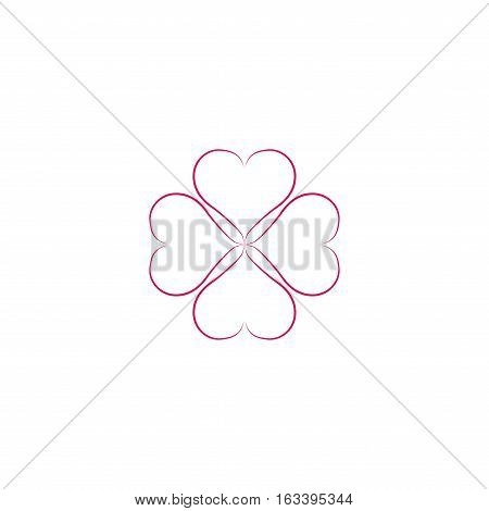 Heart isolated composition. Romantic love isolated icon. Colorful symbol of valentine day and love. Template for t shirt apparel card poster. Design element of valentine day. Vector illustration