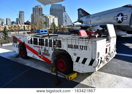 San Diego, California - Usa - Dec 04,2016 - Uss Midway Halon 1211