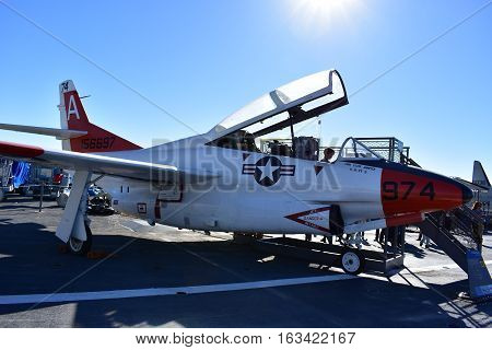 San Diego, California - Usa - Dec 04,2016 - Aircraft 974 Uss Midway Museum