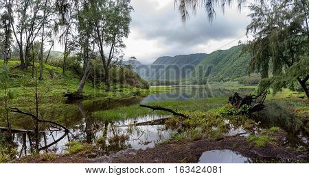 Beautiful panoramic of the lush and beautiful Pololu valley