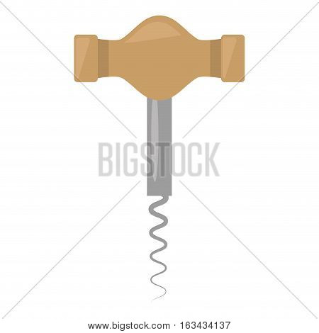 corkscrew wooden handle utensils vector illustration eps 10