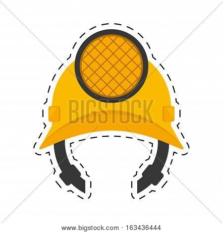 helmet mining light protection cut line vector illustration eps 10