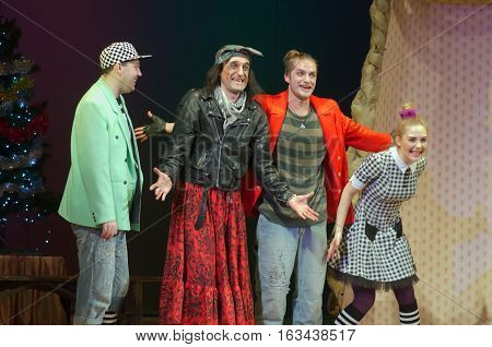 DNIPRO UKRAINE - DECEMBER 29 2016: Save Snow White performed by members of the Dnipro State Drama Theatre