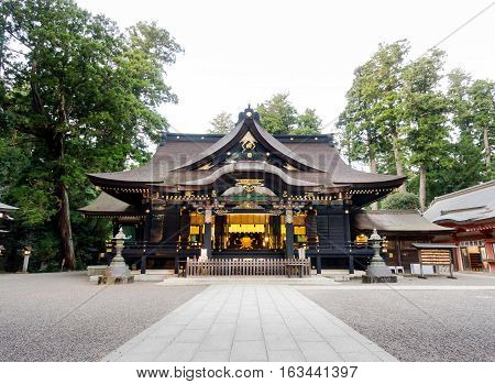 Katori jingu shrine in green forest. the history culture heritage in Chiba Prefecture Japan