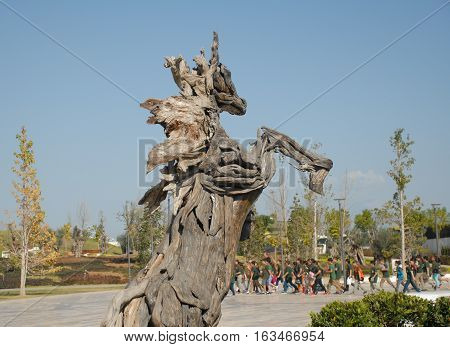 ANTALYA/TURKEY-OCTOBER 18, 2016: Topiary horse to ramp at the EXPO 2016 Antalya area. October 18, 2016-Antalya/Turkey