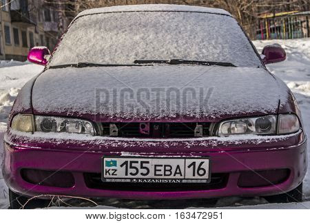 Kazakhstan, Ust-Kamenogorsk, 15 december 2016: Mazda 626, front view