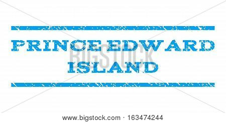 Prince Edward Island watermark stamp. Text tag between horizontal parallel lines with grunge design style. Rubber seal stamp with scratched texture.