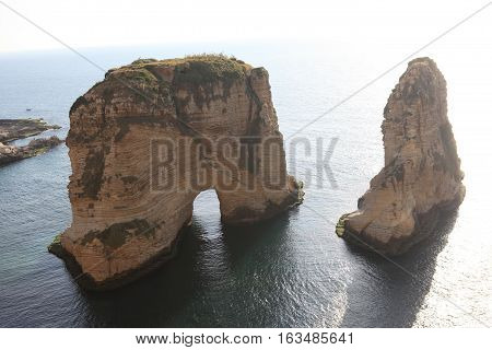 Pigeon Rocks. Raouche District, Beirut, Lebanon, Middle East