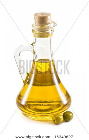garrafa de azeite isolada no branco