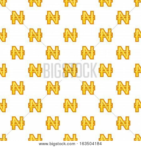 Nairas currency symbol pattern. Cartoon illustration of nairas currency symbol vector pattern for web