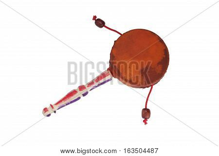 Damaru Drum Percussion Instrument With A Handle