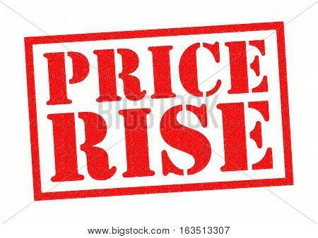 PRICE RISE red Rubber Stamp over a white background.