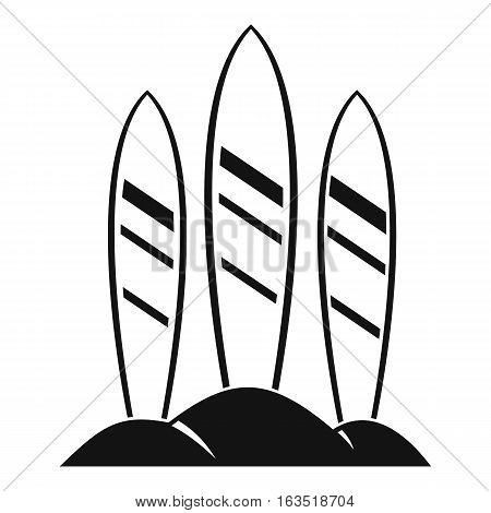 Serfing board icon. Simple illustration of serfing board vector icon for web