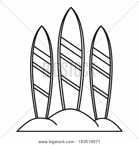 Serfing board icon. Outline illustration of serfing board vector icon for web