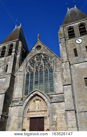 Gournay en Bray France - september 7 2016 : the Saint Hildevert collegiate church