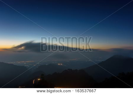 Before sunrise view from Moom Sai Fah views point at Doi Angkhang.
