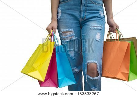 sale, consumerism and people concept  with white blackgroud