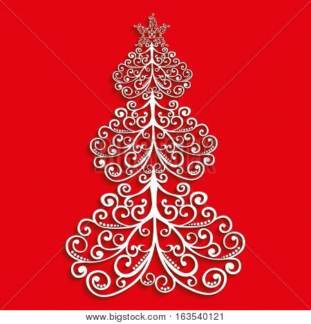 vector lace tree of the flourishes with a star