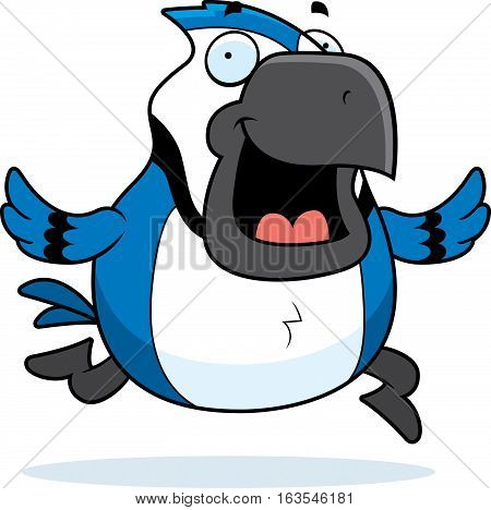 Cartoon Blue Jay Running