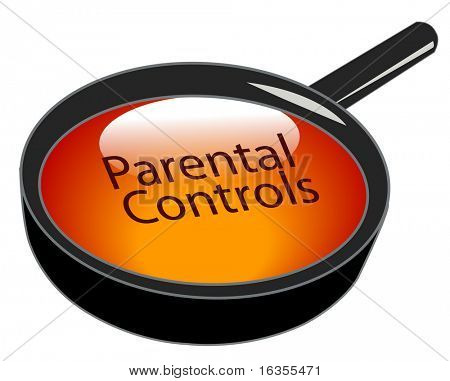 magnifying glass over top of parental controls button