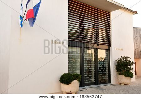 La Couarde sur Mer France - september 26 2016 : the city hall