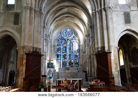Gournay en Bray France - september 7 2016 : the Saint Hildevert collegiate church